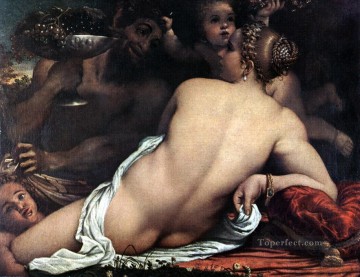 Venus con sátiro y cupidos Annibale Carracci desnudo Pinturas al óleo